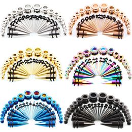 wholesale Wholesale 36P Stainless Steel Ear Gauges Plugs And Tunnels Stretching Kits Flesh Tunnel Expansion Body Piercing Jewelry