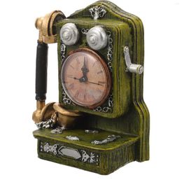 Table Clocks 2 Pcs Room Desk Clock Home Decor Decorate Telephone Functional Vintage Resin