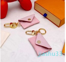 Alphabet Wallet Keychain Fashion Wallet Pendant Car Chain Charm Pink Flowers Mini Bag Jewellery Gift Accessories