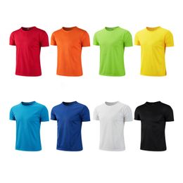 Quick-Drying Round Neck Sport T-Shirt Gym Jerseys Fitness Shirt Trainer Running T-Shirt Men Solid Color Clothing Sportswear Class Service