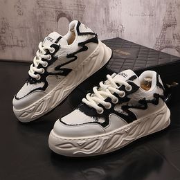 White 2024 Luxury Designer Men's White All Match Punk Hip Hop Rock Platform Shoes Male Sports Walking Sneakers Zapatos Hombre