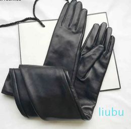 Men's Genuine Leather Ultra Straight Sheepskin Winter Warm Long Sleeve Challenge Gloves Genuine Leather