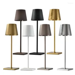 Table Lamps Cordless Lamp Dimmable Bedside Restaurant Atmosphere Lighting For Indoor And Outdoor Metallic Black