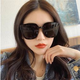 Sunglasses Large Frame Vintage Rectangular HD Men's And Women's Designer Glasses Outdoor Sun Protection UV