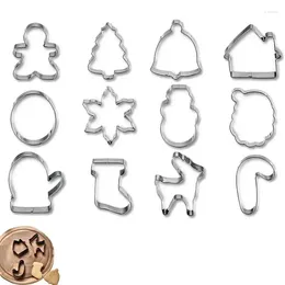 Baking Moulds Pancake Cutter Shapes Frame Cookie Cutters Set Of 12pcs-Snowman Christmas Tree House Circle Hexagram Etc. For Kids