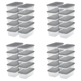 Storage Boxes Bins Sterilite 6 Qt Box Plastic Set of 40 Jewellery Organiser Home Perfect for Storing Shoes Accessories 231202