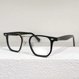 Sunglasses Frames Japanese EYEV M-896 Round Acetate Myopia Stylish Men Glasses Women Gold Retro Prescription With Full Case