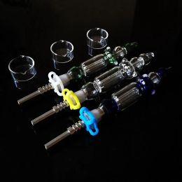 Nector Collector Set With 10mm 14mm Joint Titanium Tip Nail Glass Pipe Smoking Pipes Oil Burner NC Nector Collectors Kits Hand Pipes BJ