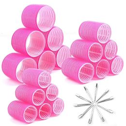 Hair Rollers Jumbo Heatless Hair Rollers with Clips 28Pcs Big Self Grip Curlers Set No Heat for Hair Bangs Volume Salon DIY Hairdressing Tool 231202