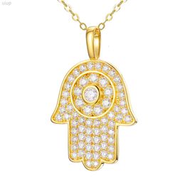 Fine Jewelry Hamsa Pendant Sterling Silver 925 Iced Out Diamond Pendant Vvs Moissanite Hip Hop Fashion Hand Necklace