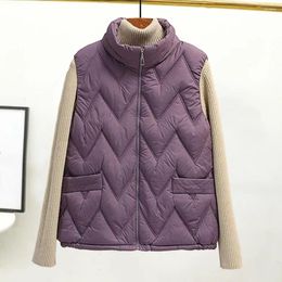 Women's Vests Women Vest Winter Waistcoat Windproof With Heat Retention Neck Protection Padded Sleeveless Outdoor For Cold