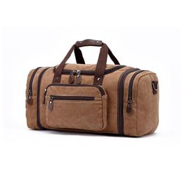 Duffel Bags Canvas Multifunction Messenger Shoulder Bag Solid Briefcases Suitcase Card Pocket For Men Women Office Outdoor Travel2635