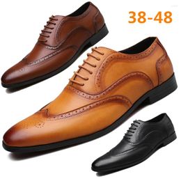 Dress Shoes Men's Large Business Leather British Breathable Casual Men Size 48