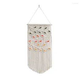 Tapestries Leaves Macrame Wall Hanging Green Leaf Boho Decor Yarn Tapestry Handmade 40 X 80CM