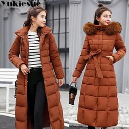 Women's Jackets Long warm thicken winter jacket women snow wear cotton padded outerwear for women womens coat clothes faux fur collar parka 231202