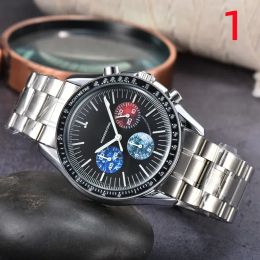 Omeg Wrist Watches designer high quality for Men Mens Watches Full Function Sapphire All Dial Work Quartz Watch Luxury Brand Chronograph Clock Steel leather Belt