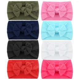 Hair Accessories 8pcs Girls Stretchy With Bow Knot For Born Solid Toddler Headwear Cute Turban Wide Po Props Baby Headband Soft Elastic