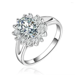 Wedding Rings Wholesale Silver Color Beautiful Valentine Gift Ring Jewelry Elegant For Women Stone Factory Price