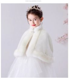 Jacken Kinder geboren Mädchen Pelzumhang Säugling formelle Prinzessin Umhang Baby Plüsch Mantel Kinder Kleid Umhang Brautjungfern Pelzmantel Boleros 3m-8t 231202