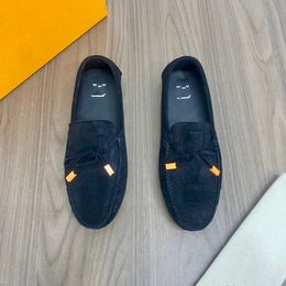 Men 5MODEL New Casual Shoes Fashion Summer Mens Suede Leather Designer Loafers Moccasins Brand Slip On Male Flat Driving Black