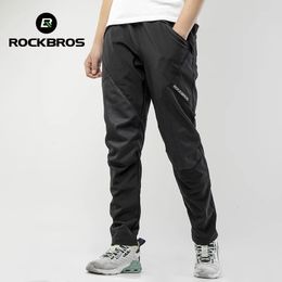 Cycling Pants ROCKBROS Cycling Mens Pants Ciclismo Windproof Breathable Warmer Long Sports Bike Trousers Reflective Bicycle Riding Pants 231202