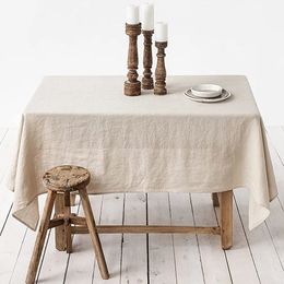 Table Runner 100 Pure Linen Solid Colour Cover Natural Fabric Tablecloth for Kitchen Dining Room Party Holiday Tabletop Decoration 231202