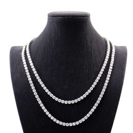 Factory Price 2Mm 3Mm 4Mm 5Mm Sier White Gold Fashion Jewellery Tennis Necklace Moissanite