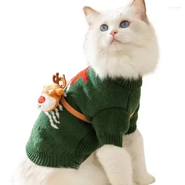 Cat Costumes Christmas Style Puppy Dog Sweaters For Small Medium Dogs Cats Clothes Winter Warm Pet Turtleneck Chihuahua Vest Soft Yorkie