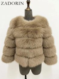 ZADORIN Mink Coats Autumn Winter Fluffy Black Faux Fur Coat Women Elegant Thick Warm Faux Fur Jackets For Women Tops Brand name Luxury wholesale Sweater down jacket