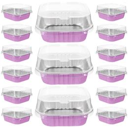 Take Out Containers 20 Sets Aluminum Foil Cake Box Thickened Food Container Boxes Bread Baking Cups Pans Pudding