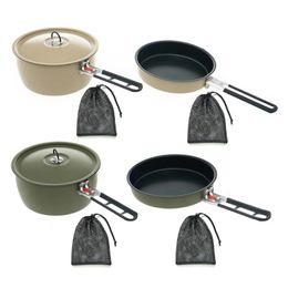 Stoves Outdoor Quick Heating Pot Portable Frying Pan Nonslip Base Cooking Lightweight Camping Cookware Space Saving 231202