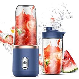 Fruit Vegetable Tools 6 Blades Juicer Cup 400ML USB Smoothie Blender Cup Mini Charging Fruit Squeezer Food Mixer Ice Crusher Portable Wireless Juicers 231202