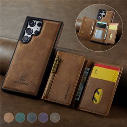 Detachable Folio Leather Phone Case for iPhone 15 14 13 12 Pro Max Samsung Galaxy S24 S23 S22 Ultra S23FE Google Pixel 8 8Pro Sturdy 2 in 1 Multiple Card Slots Wallet Shell