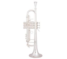 8335 Silver Plated Small Trumpet Pipe Bb Flat Instrument Brass Strudents Bb Trompeta