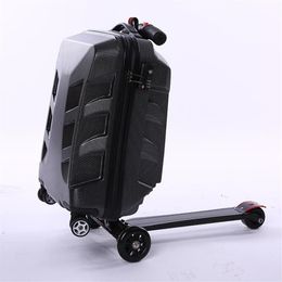 Suitcases Creative Scooter Rolling Luggage Casters Wheels Suitcase Trolley Men Travel Duffle Aluminium Carry OnSuitcases2894