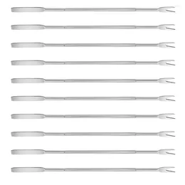 Dinnerware Sets 1 Set 10 Pcs Stainless Steel Seafood Forks Multipurpose Nut Picks (Silver)