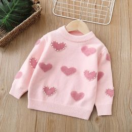 Sets 26Years Children's Knitted Sweaters Love Pearl Kids Girls Sweater Clothes Winter Autumn Soft Baby Clothing 2023 231202