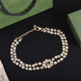 New fashion Stars Crystal Jewelry Sets Chokers Necklace Luxury designer Bracelet Womens wedding party Christmas gift jewelry high quality 2024