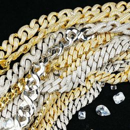 Hip Hop Iced Out Jewelry Miami Micro Luxury 925 Sterling Silver Gra Vvs1 Moissanite Diamond Cuban Link Chain Necklace Men