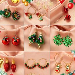 Dangle Earrings Creative Christmas Decorations Tree Minimalist Snowman Bells Female Holiday Activity Accessories