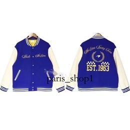 Monclair Rhude Mens Varsity Jacket Y2k American Vintage Baseball Letterman Jacket Jacket Womens Embroidered Print High Street Coat 724