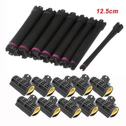 Hair Rollers 10pcs/set Electric Heated Hair Rollers with Clips Long 12.5cm Digital Perm Curlers Rods Sticks Sponge Clamps Set 220V 1597 231202