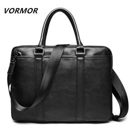 Vormor Promotion Simple Famous Brand Business Men Briefcase Bag Luxury Leather Laptop Bag Man Shoulder Bag Bolsa Maleta J190721296s