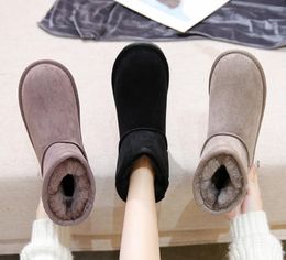 New Short Snow Boots With Fur For Women Winter Footwear Plush Warm Cotton Shoes Platform Rubber Booties Ankle Boots