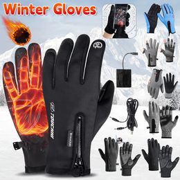 Sports Gloves Winter Men Women USB Warm Tactical Touchscreen Waterproof Hiking Skiing Fishing Cycling Snowboard Non slip 231202