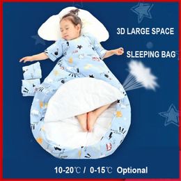 Sleeping Bags Four Seasons Round Bottom Baby Sleepsack Removable Sleeve Boys Sleep Sack Girls Baby Kids Children's Sleeping Bags 231202
