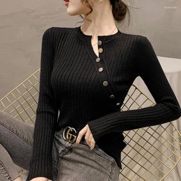 Women's Sweaters Sweater Pullover Thickened Warm Autumn And Winter Crossbody Low Round Neck Style Black All-Match Slim Fit Bottoming Top