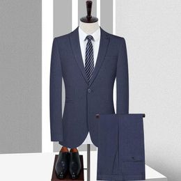 Men's Suits High Quality (Blazer Trousers) British Style Senior Business Simple Fashion Casual Wedding Gentlemen's Suit Two Piece