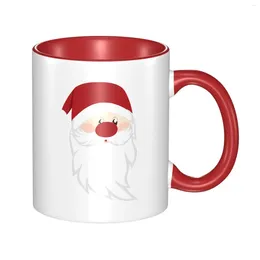 Mugs Father Christmas Red Coffee Mug Cup Porcelain Milk Tea Water Ceramic 11 Oz