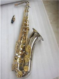 Neues B-Tenorsaxophon, Musikinstrument, hochwertiges, vernickeltes Messing, professionelles Saxophon mit Koffer